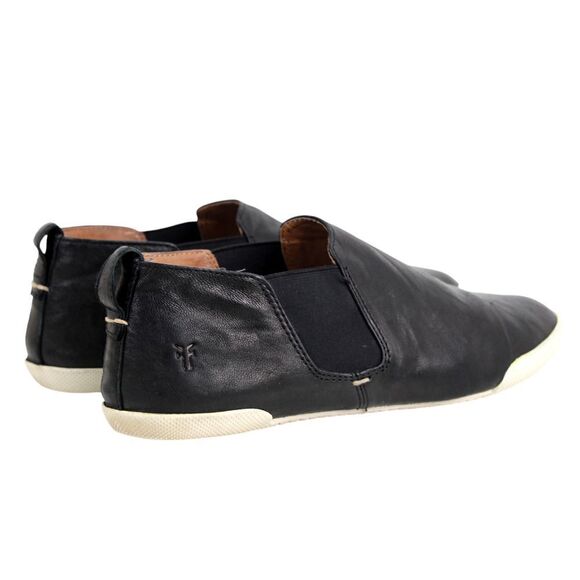 Frye BLACK REAL LEATHER ELASTIC SIDE ROUND TOE COMFORT LOAFER FLATS SHOES Sz8.5M - Picture 6 of 10